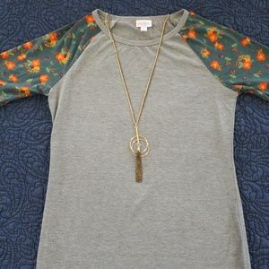 Lularoe Orange Flower Fall Julia Medium